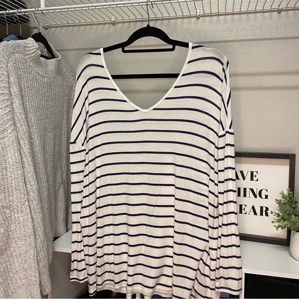 Oversized Striped Long Sleeve Tee